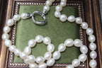 White Freshwater Baroque Pearl Necklace with 925 Silver Clasp