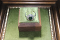 Vintage Silver & 9ct Gold Deep Green Stone Set Ring