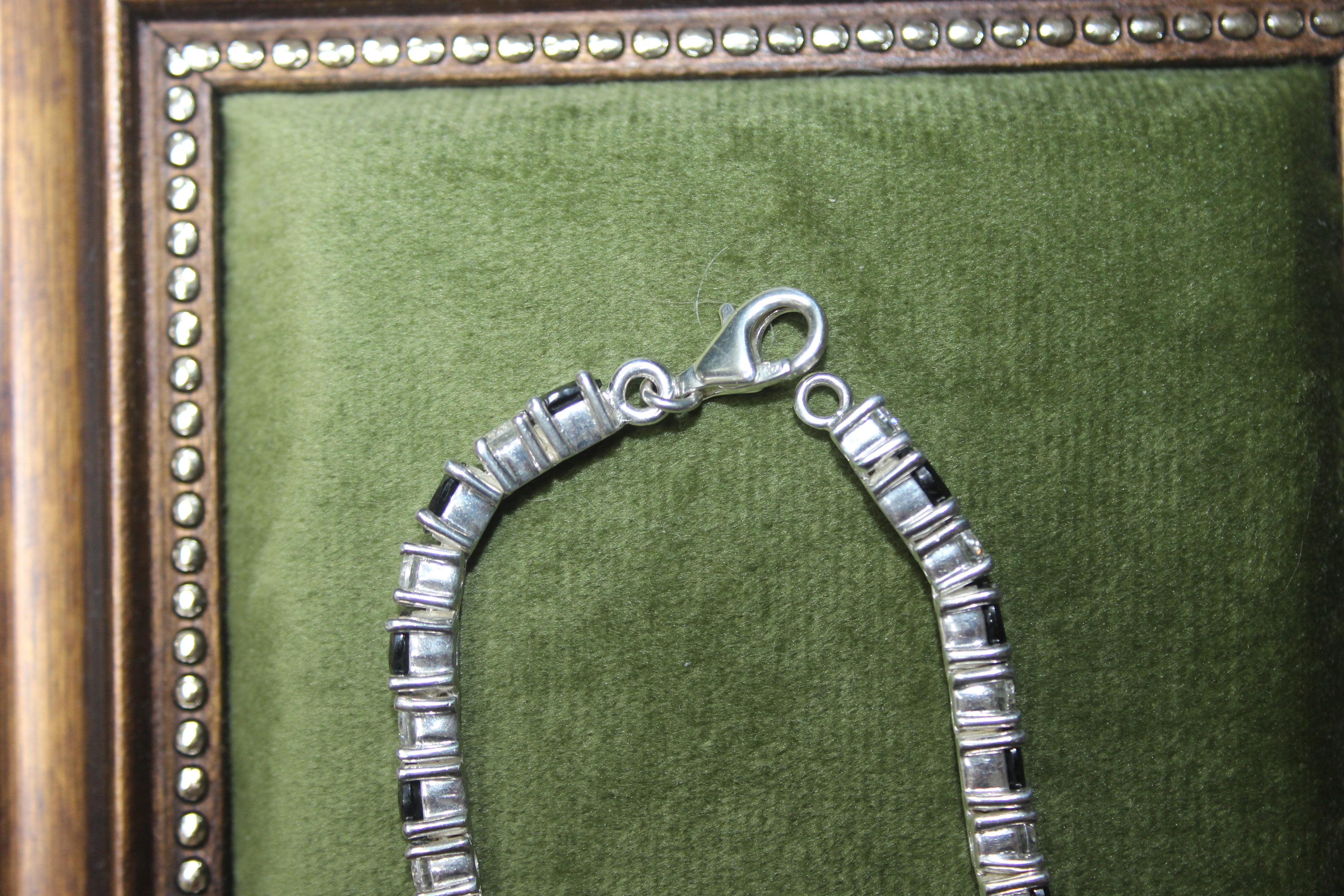 Silver Eternity Bracelet with Black & White Stones
