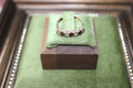 Vintage 9ct Gold Garnet & Clear Stone Half Eternity Ring | Birmingham Hallmarked 1975