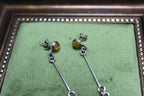 Vintage Amber and Sterling Silver Drop Earrings