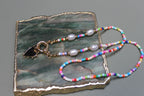 Rainbow Beaded Pearl Necklace (Black Heart) – The Nook
