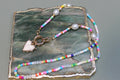 Rainbow Beaded Pearl Necklace (White Heart) – The Nook