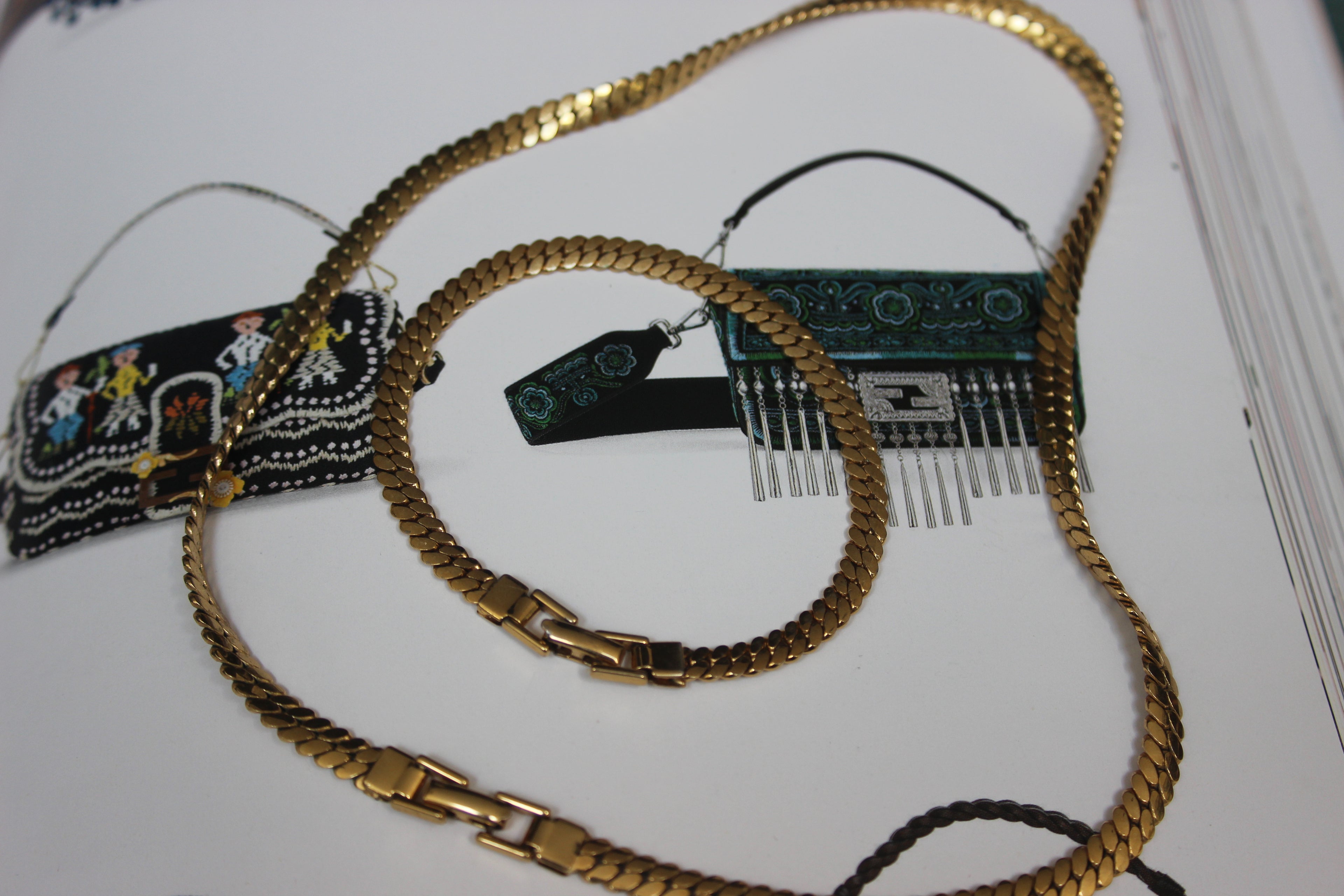 Vintage Napier Gold Tone Necklace & Bracelet Set | 1980s