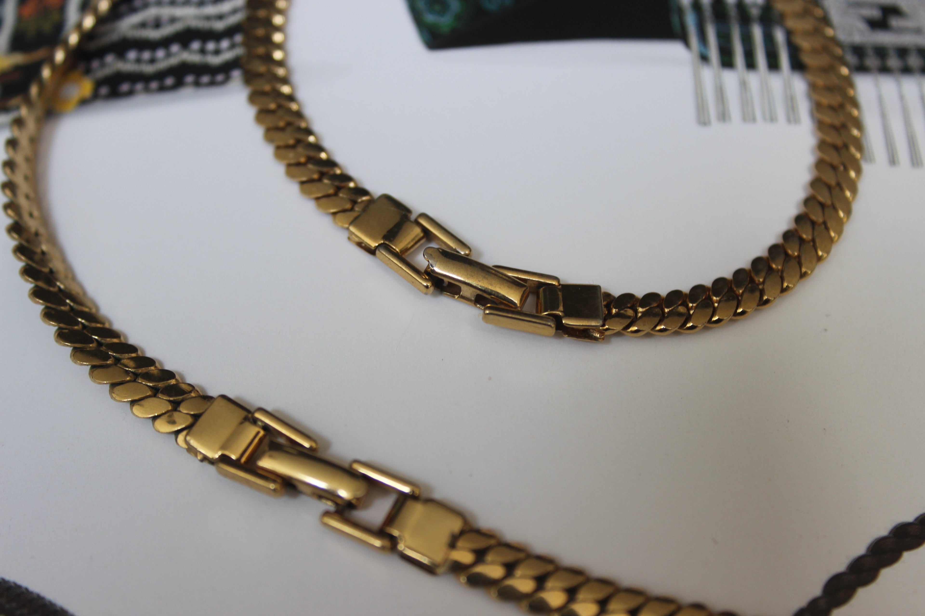 Vintage Napier Gold Tone Necklace & Bracelet Set | 1980s