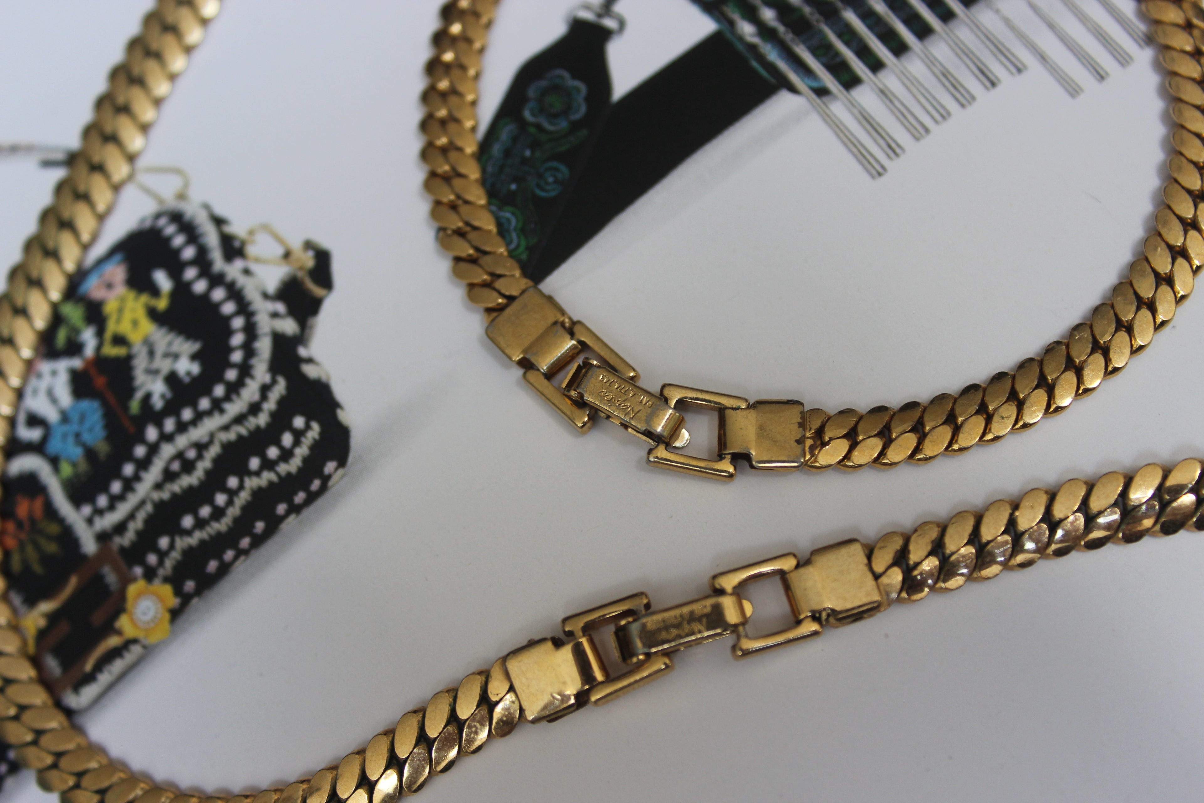 Vintage Napier Gold Tone Necklace & Bracelet Set | 1980s