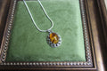 Vintage Oval Amber Pendant Sterling Silver Necklace