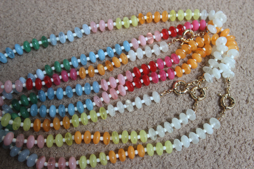 Rainbow Beaded O Ring Necklace (styled) – The Nook