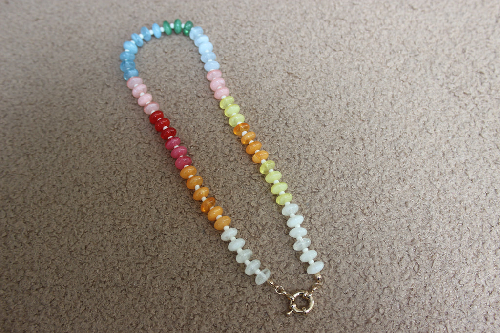 Rainbow Beaded O Ring Necklace (detail) – The Nook