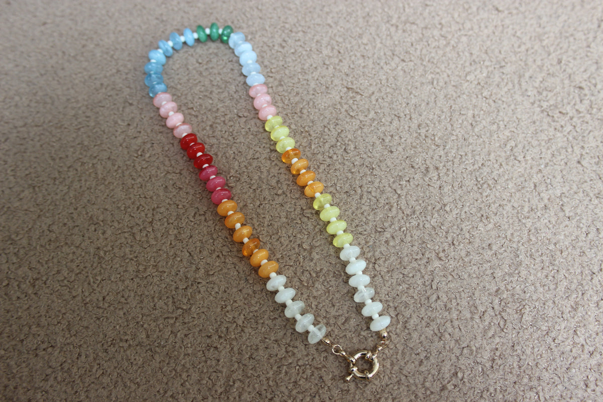 Rainbow Beaded O Ring Necklace (detail) – The Nook