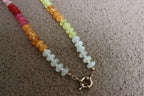 Rainbow Beaded O Ring Necklace (close-up) – The Nook