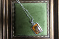 Vintage Rectangle Amber Sterling Silver Pendant