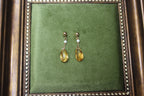 9ct Gold Citrine and Cultured Pearl Drop Earrings