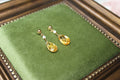 9ct Gold Citrine and Cultured Pearl Drop Earrings