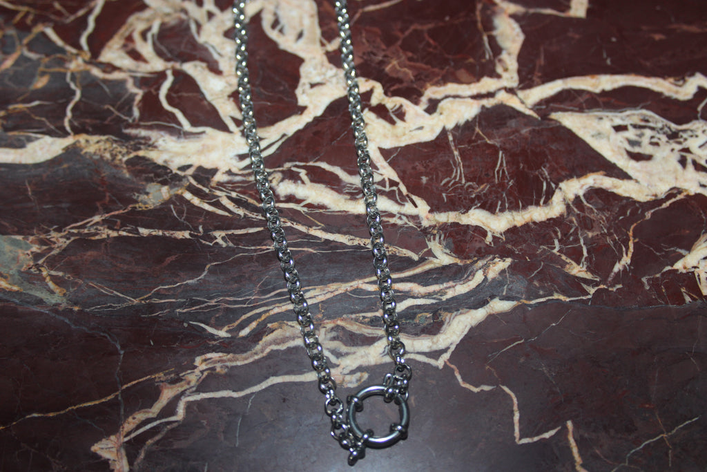 Belcher O Ring Silver Tone Chain