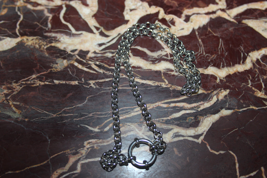 Belcher O Ring Silver Tone Chain