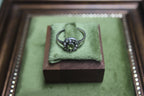 Vintage Sterling Silver Ring with Oval Green Stone