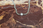 The White Stone Pendant Necklace  Silver