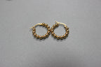 Small Gold Beaded Hoop Earrings (alternate view) – The Nook