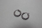 Small Silver Beaded Hoop Earrings (alternate view) – The Nook
