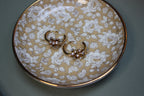 Small Gold Crystal Hoop Earrings (close-up) – The Nook