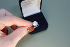 Vintage Sterling Silver Ring – Scandinavian White Stone Solitaire (alternate view) – The Nook