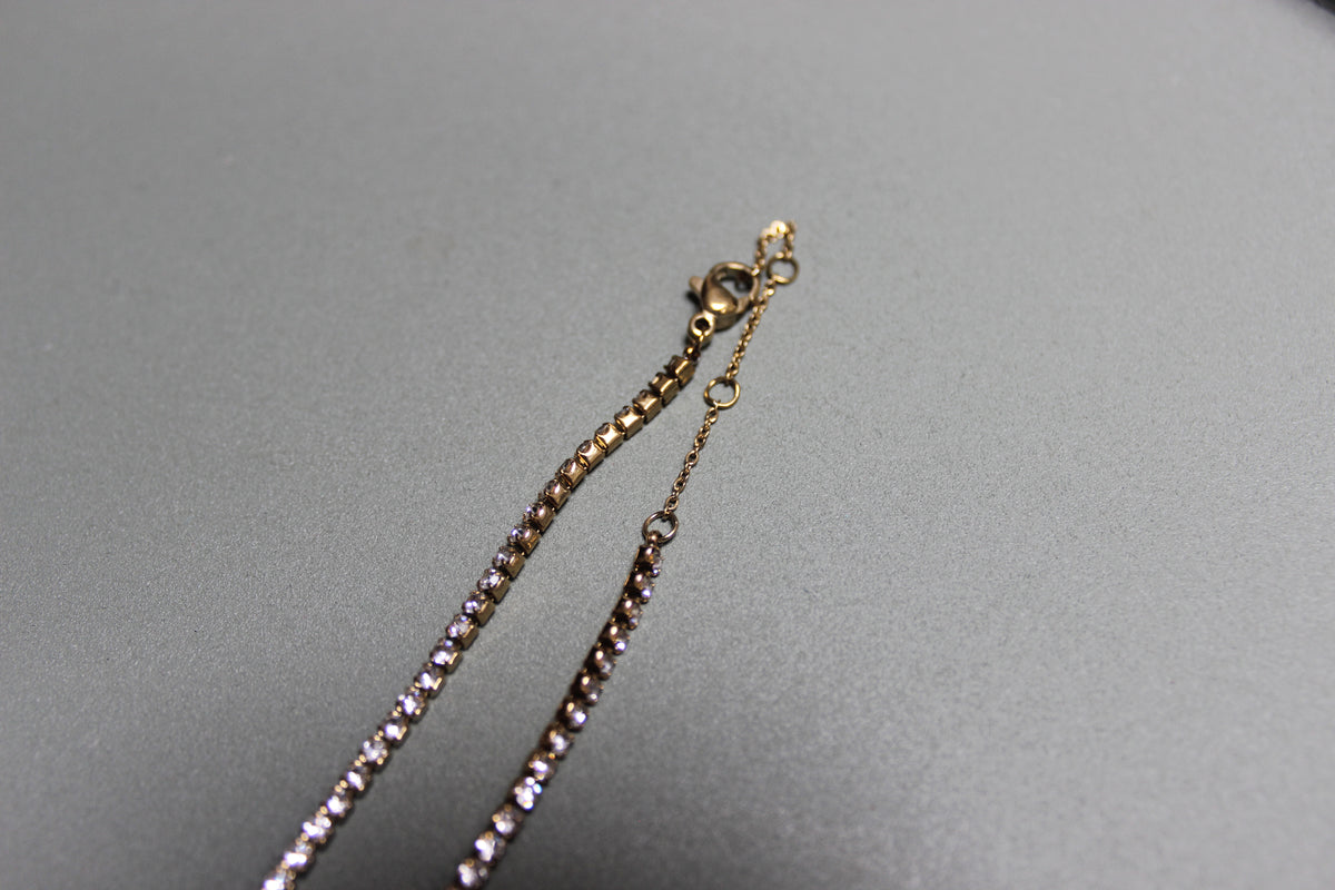 Dainty Gold Tennis Necklace (alternate view) – The Nook