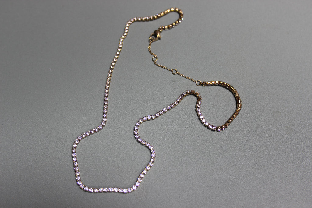 Dainty Gold Tennis Necklace (detail) – The Nook