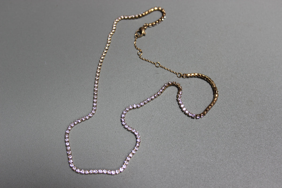 Dainty Gold Tennis Necklace (detail) – The Nook