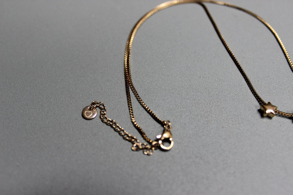 Three Star Pendant Necklace Gold (alternate view) – The Nook
