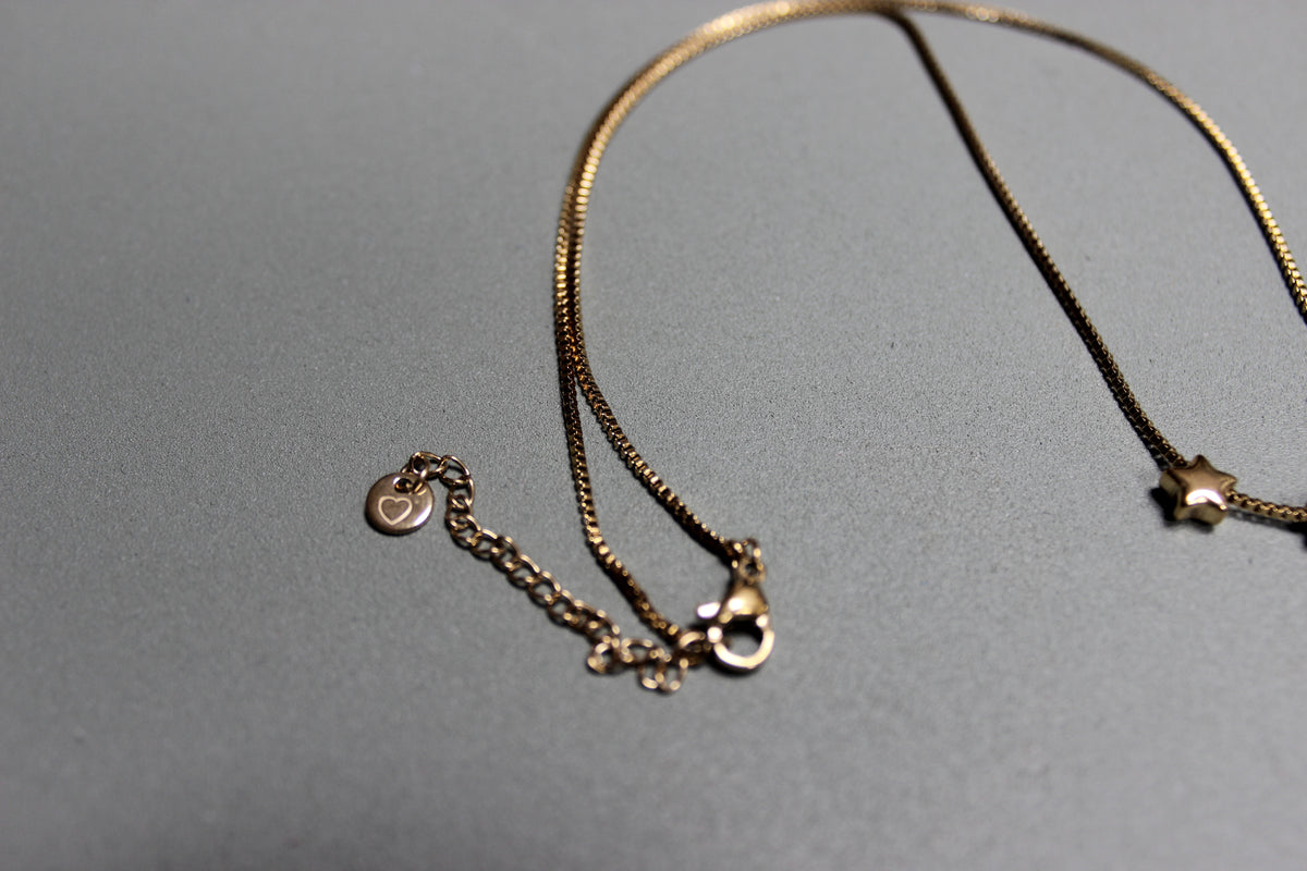 Three Star Pendant Necklace Gold (alternate view) – The Nook