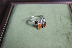 Silver Ring with Three Amber Stones