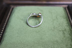 Silver Ring with Three Amber Stones