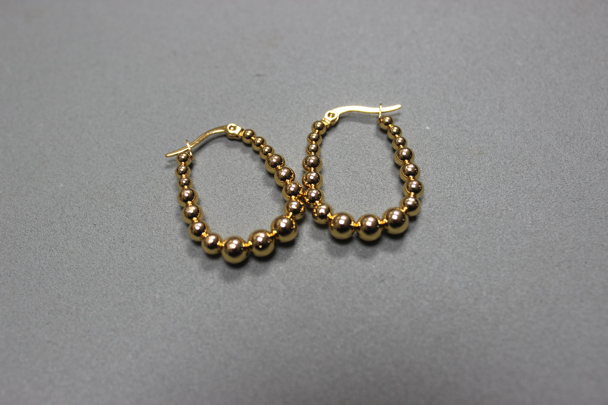 U-Shaped Gold Beaded Hoop Earrings – The Nook