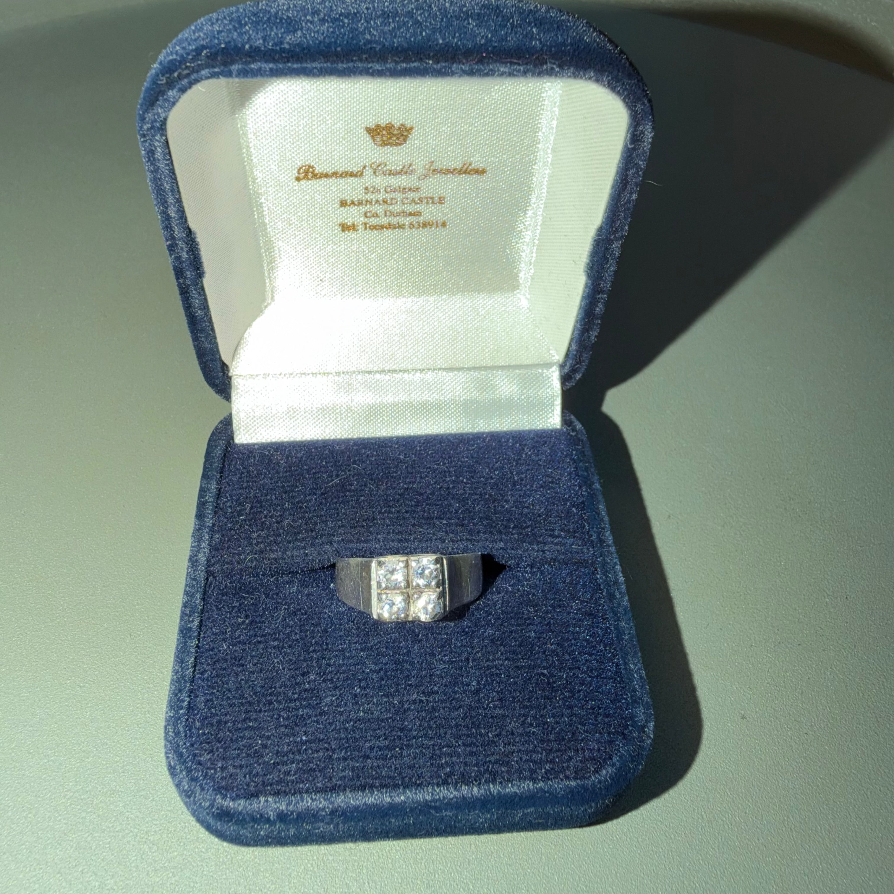 Vintage Sterling Silver Quad Signet Ring