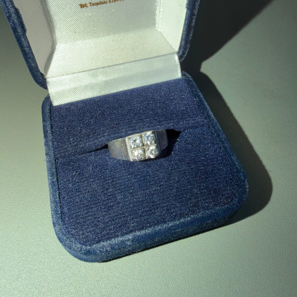 Vintage Sterling Silver Quad Signet Ring
