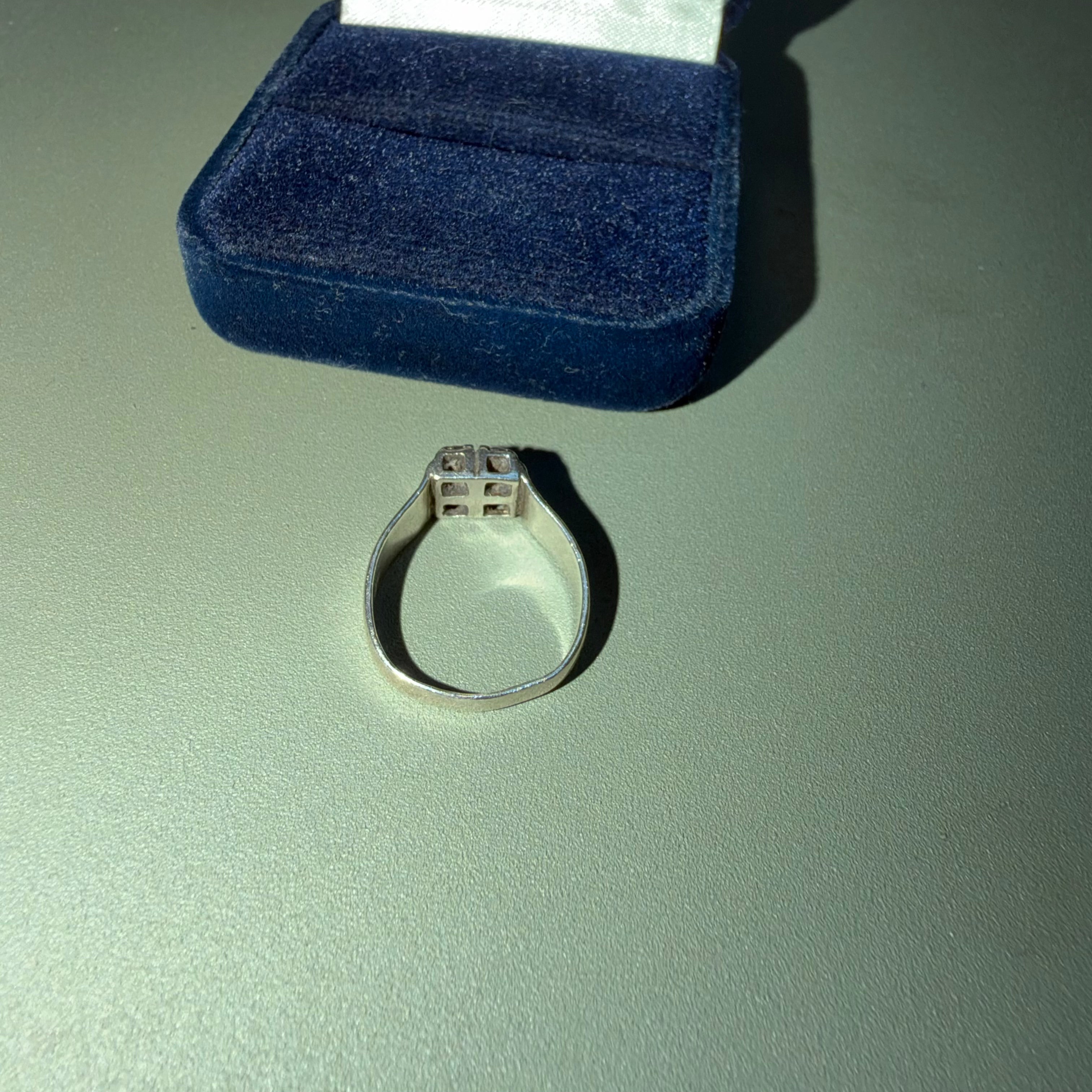 Vintage Sterling Silver Quad Signet Ring