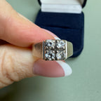 Vintage Sterling Silver Quad Signet Ring