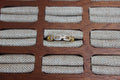 Adjustable Gold Link Ring with Crystals