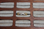 Adjustable Gold Link Ring with Crystals