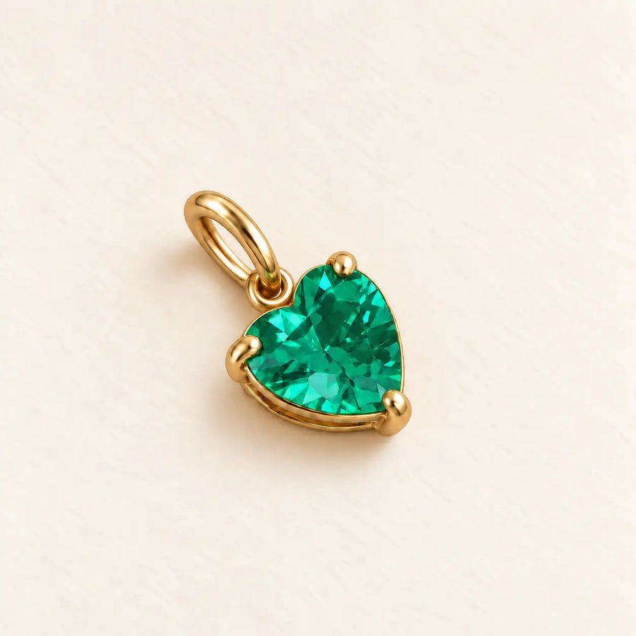 Heart Rainbow Charm Green