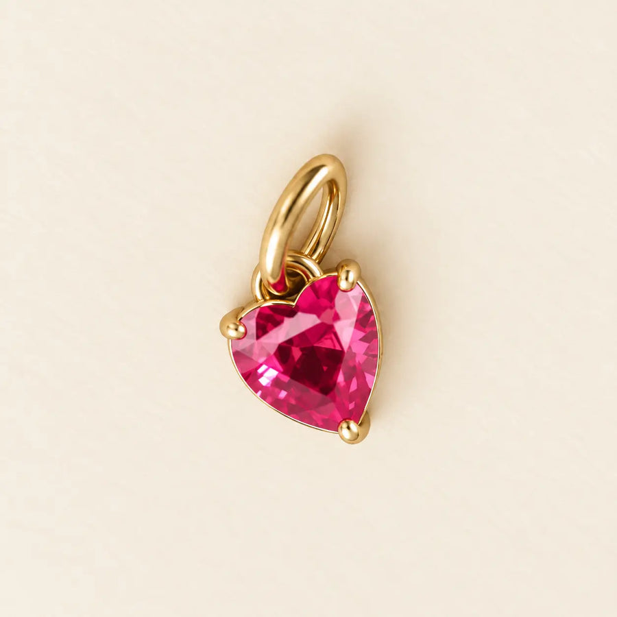 Heart Rainbow Charm Pink