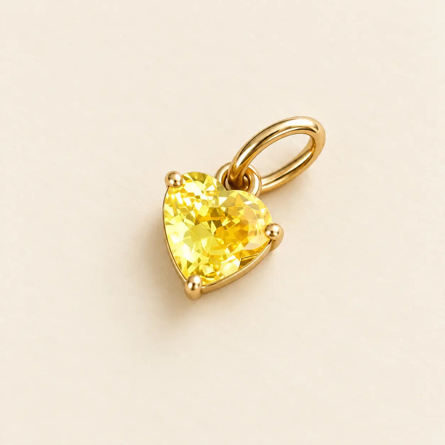 Heart Rainbow Charm Yellow