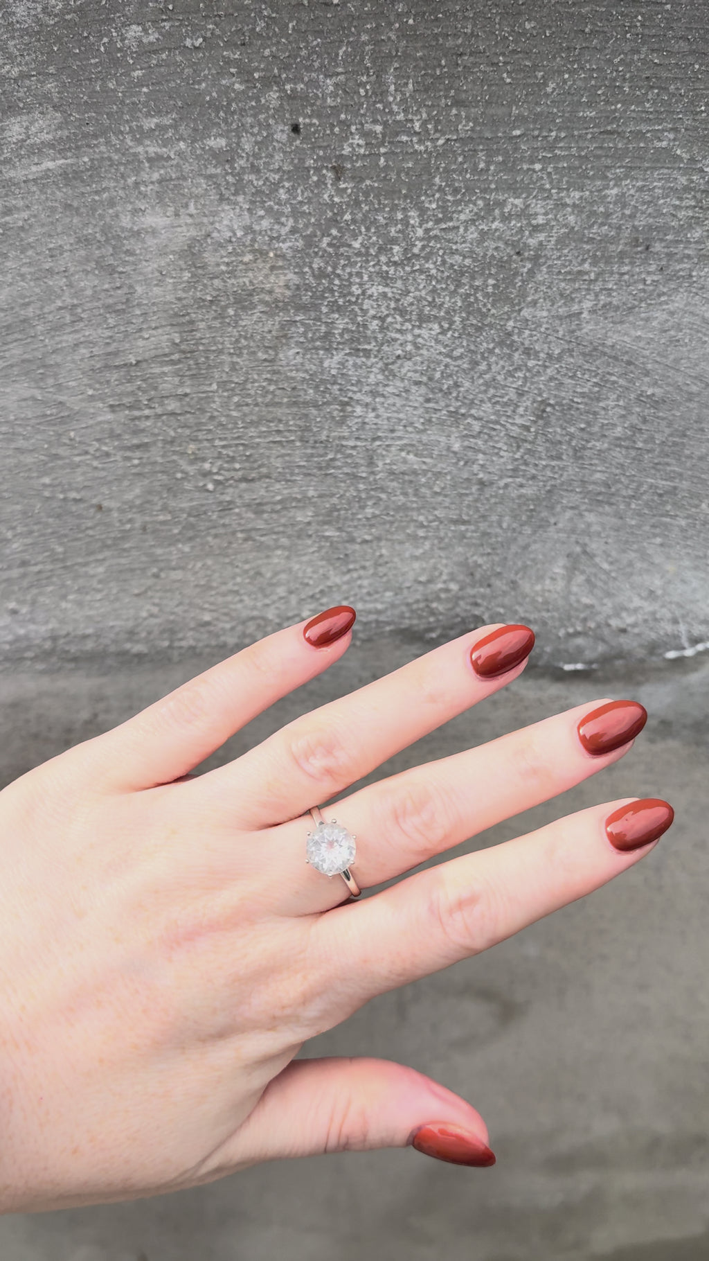 Vintage Sterling Silver Ring – Scandinavian White Stone Solitaire
