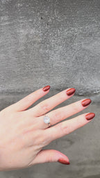 Vintage Sterling Silver Ring – Scandinavian White Stone Solitaire