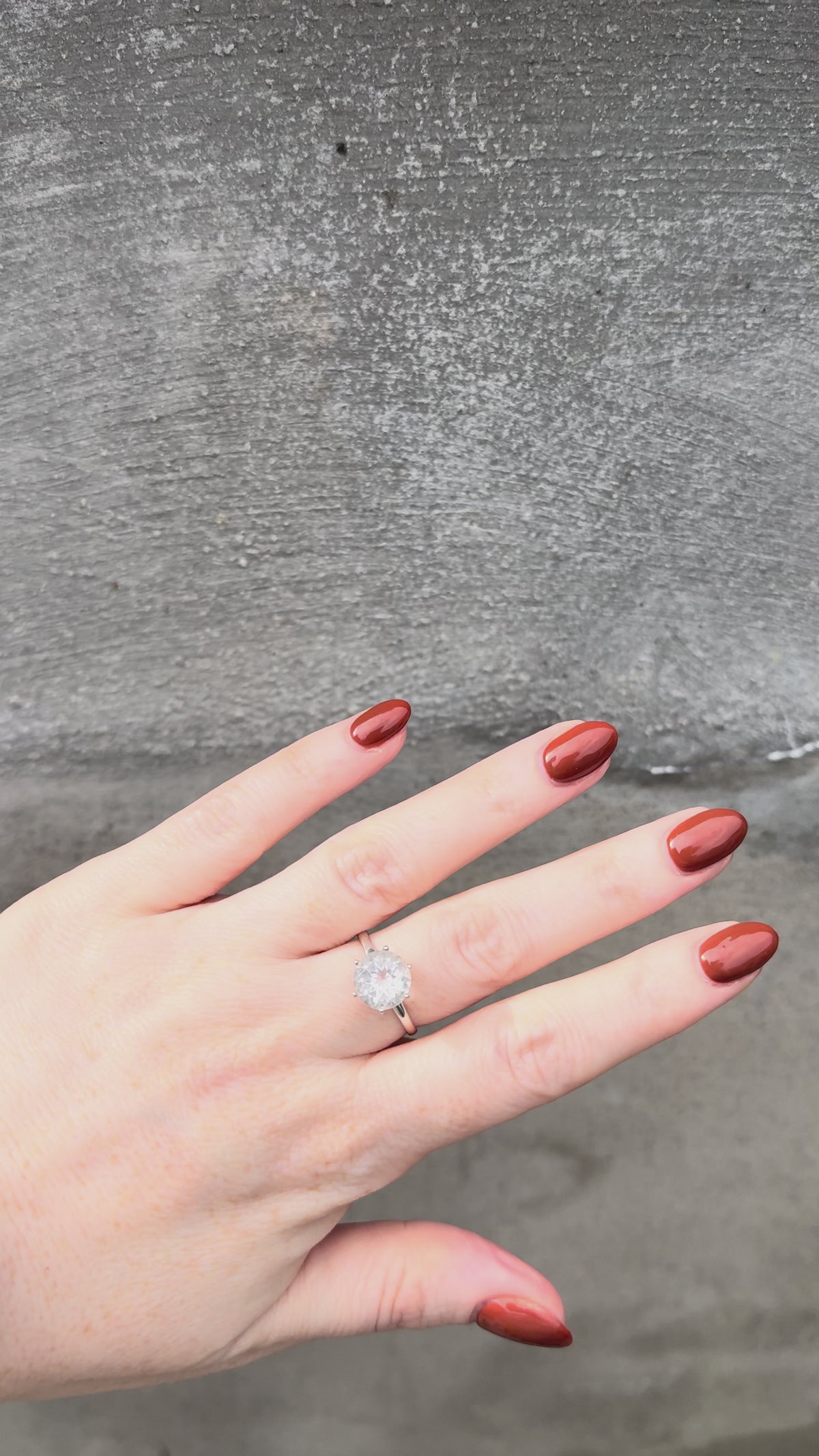 Vintage Sterling Silver Ring – Scandinavian White Stone Solitaire