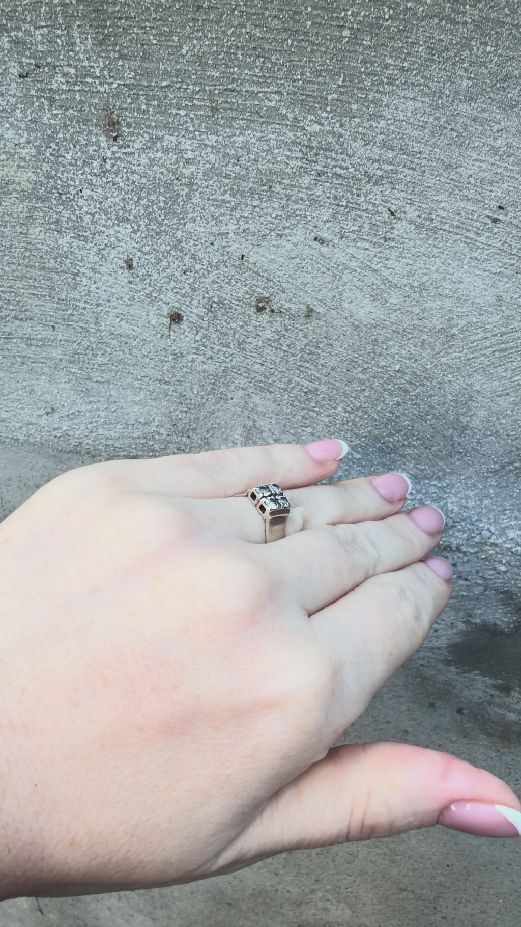 Vintage Sterling Silver Quad Signet Ring