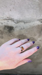 Silver Ring with Three Amber Stones