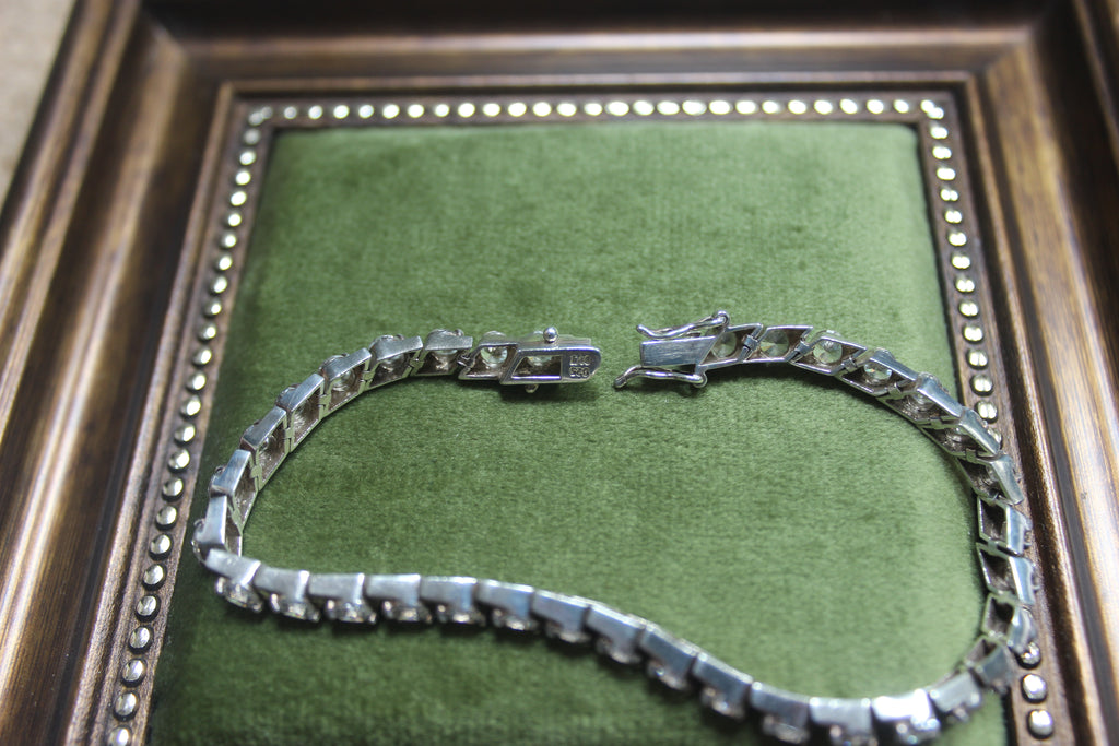 Vintage Sterling Silver Tennis Bracelet (alternate view) – The Nook