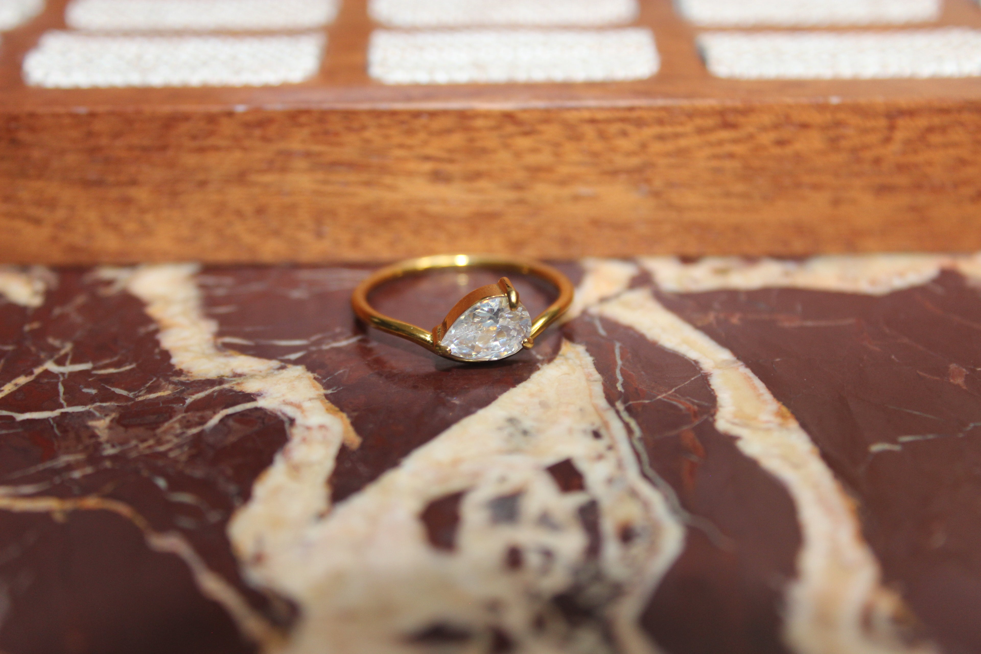 The Teardrop Ring | White